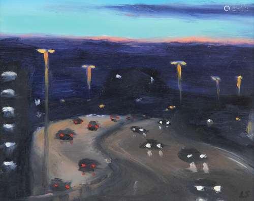 Liam Spencer (Contemporary British, b1964), Motorway traffic...