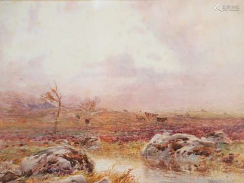 Arthur Henry Enock (Welsh, 1839-1917), A moorland view with ...