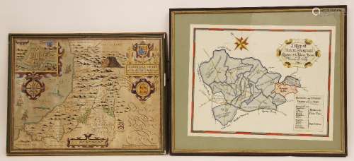 After John Speede, A hand coloured map on laid paper, 'Cardi...