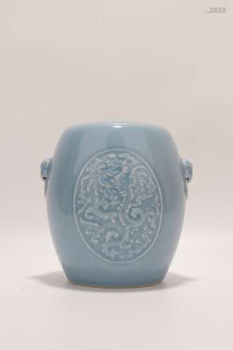 chinese blue glazed porcelain paperweight