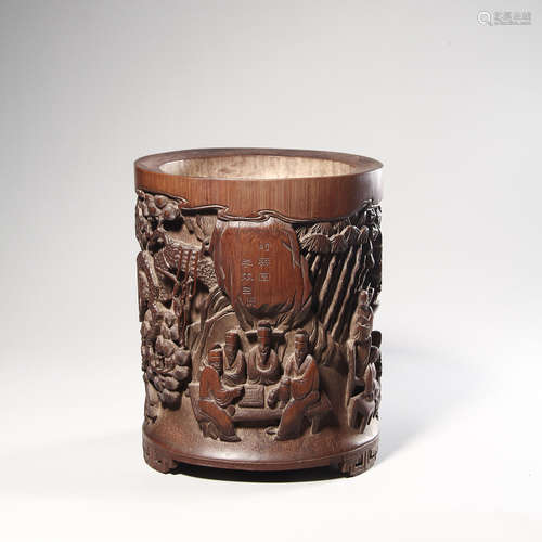 chinese bamboo carving brush pot