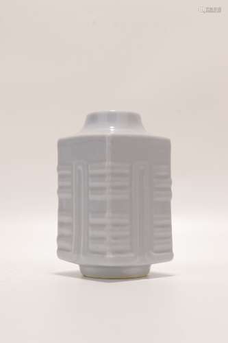 chinese blue glazed porcelain cong vase
