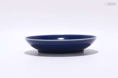 chinese blue glazed porcelain dish