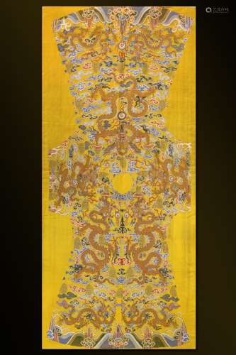 chinese tapestry robe material