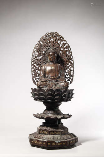 chinese bronze sakyamuni boddha statue