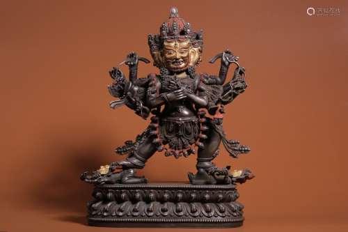 chinese gilt silver statue