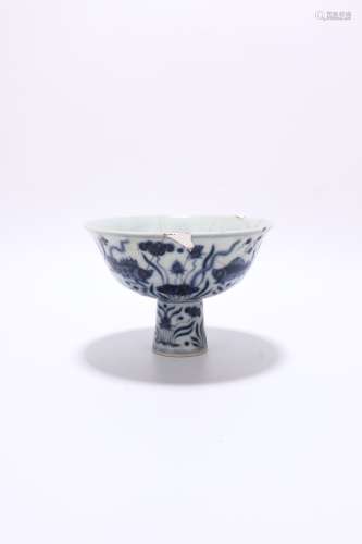 chinese blue and white porcelain goblet