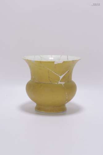 chinese yellow glazed porcelain funnel