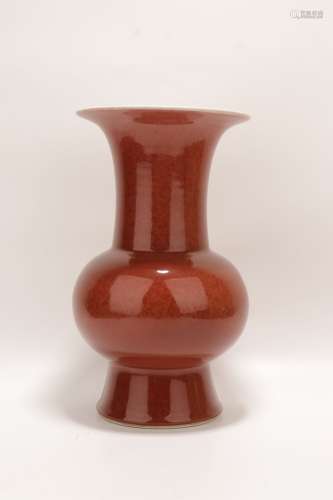 chinese peachbloom glazed porcelain vase