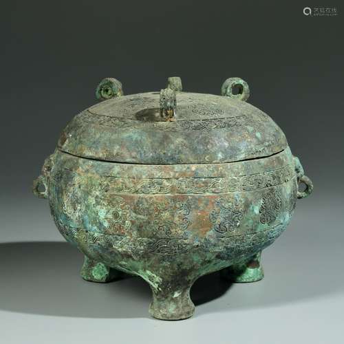 A Chinese Bronze Ritual Vessel  Ding Vase