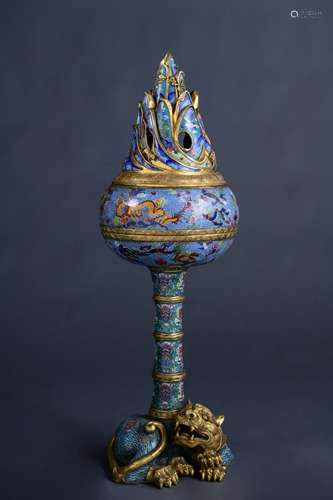 A CHINESE CLOISONNE ENAMEL INCENSE BURNER