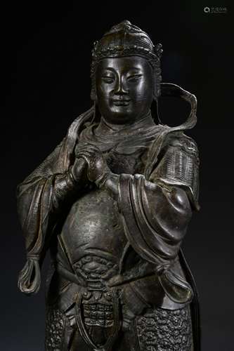 A Chinese Bronze figure of WEITUO