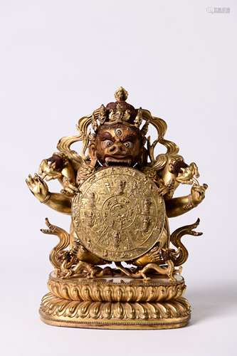 A Chinese Sino tibetan Gilt Bronze figure of BODHISATTVA