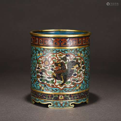 A CHINESE BROZE ENAMEL CLOISONNE BRUSH