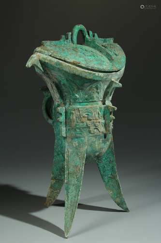 A Chinese Bronze Ritual Vessel Jue Vase