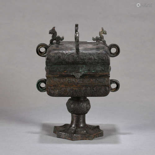 A Chinese Bronze Ritual Food Vessel DOU