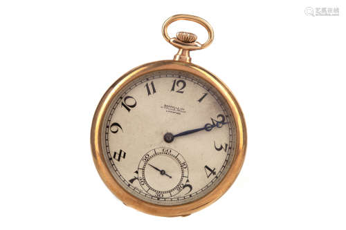 ROLEX CASED OPEN FACE POCKET WATCH, the round silver coloure...