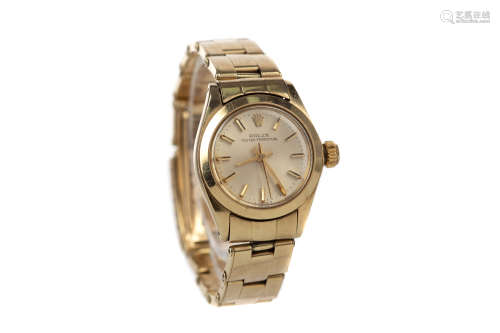 LADY'S ROLEX OYSTER PERPETUAL FOURTEEN CARAT GOLD AUTOMATIC ...