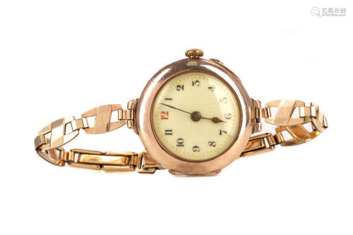 LADY'S NINE CARAT GOLD CASED MANUAL WIND WRIST WATCH, the ro...