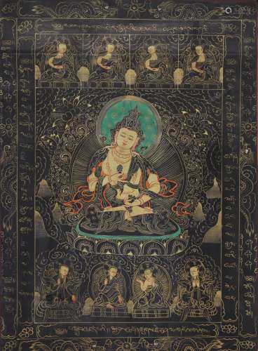 旧藏 藏传手绘老唐卡