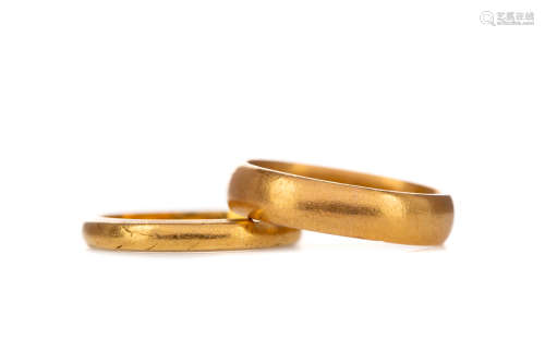 TWO GOLD WEDDING BANDS