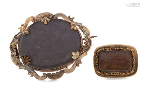 TWO VICTORIAN MOURNING BROOCHES