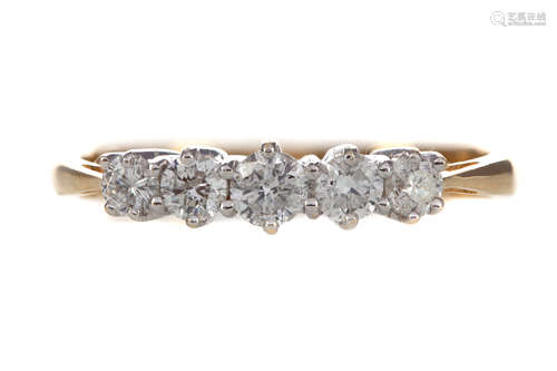 A DIAMOND FIVE STONE RING