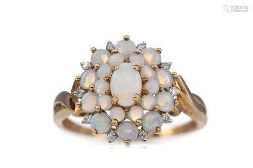 AN OPAL CLUSTER RING