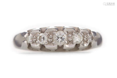 A DIAMOND FIVE STONE RING