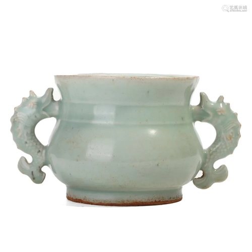 A QINGBAI CENSER WITH HANDLES