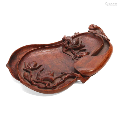 A BOXWOOD CARVED INKSLAB