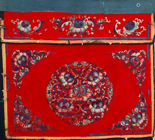 Silk embroidery on cotton - China - Qing dynasty