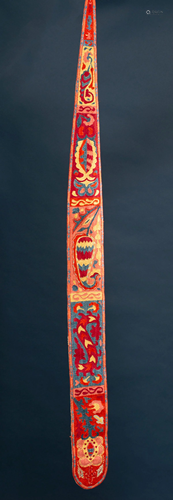 A fabric belt with silk embroidery - Uzbekistan - 19th