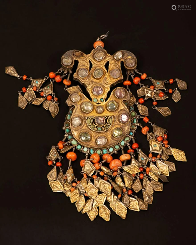 A fine gilt silver pendant - Uzbekistan - 1880-1900