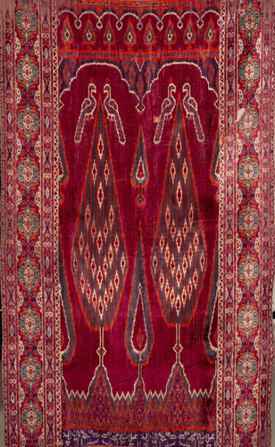 A velvet Ikat fabric in Tree of Life design, Iran, 19th