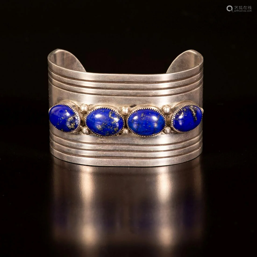 A Lapis Lazuli and Silver bracelet - Wilson Begay -