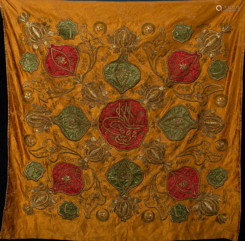 A rare silk wall hanging - Ottoman Empire - 1800-1890