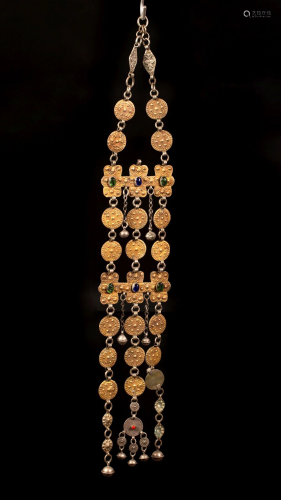 A gilt silver chest ornament - Turkestan 1900