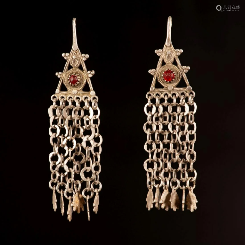 A pair of silver pendants -Tunisia, 19th century