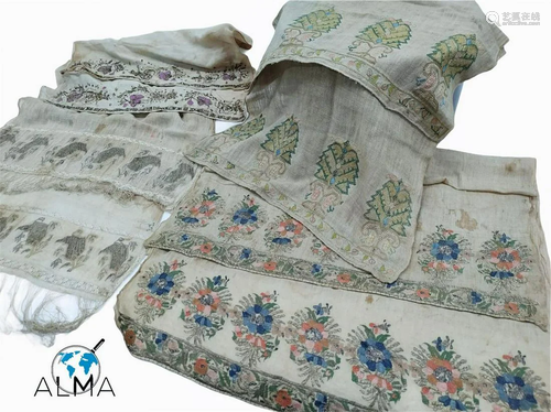 A lot of 4 Harem towels - Ottoman Empire - 19th century