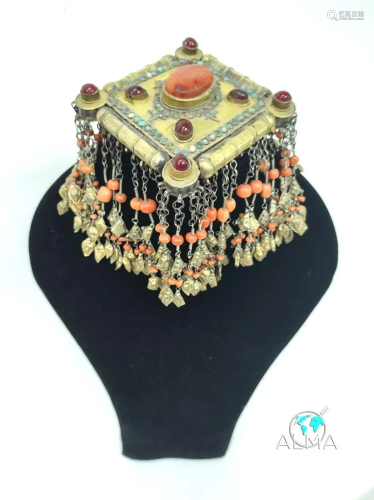 A fine gilt silver headpiece - Uzbekistan - 1880-1900
