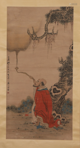 A CHINESE PAINTING OF MYTHICAL FIGURE