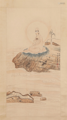 A CHINESE PAINTING OF BODHISATTVA GUANYIN