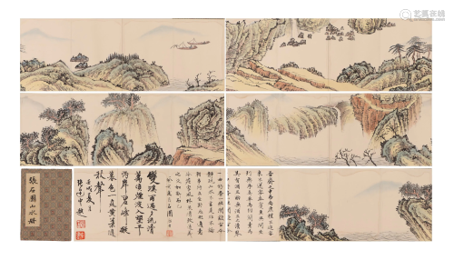 A CHINESE PAINTING ALBUM OF LANDSCAPES