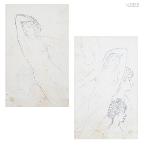 A DOUBLE-SIDED NUDE BY PIERRE BONNARD (FRENCH