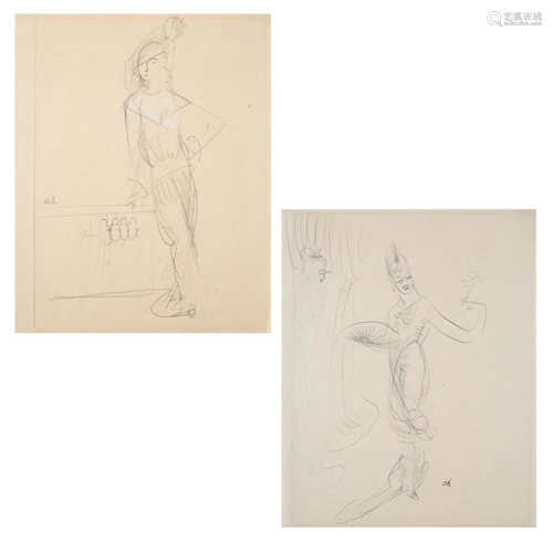 A PAIR OF DRAWINGS BY KARL SPRINGCHORN (AMERICAN