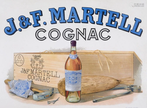 J. & F. Martell Cognac. Farbiger Offset-Druck. Paris,