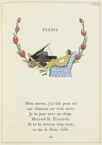 Sammlung von 7 illustrierten französischen Werken.