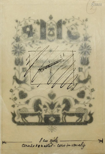 Kozma - zugeschrieben, Lajos Entwurfszeichnung für
