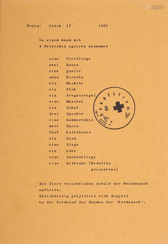 Beuys, Joseph (u.a.) Marksgrafik. 1972. 10 Graphiken